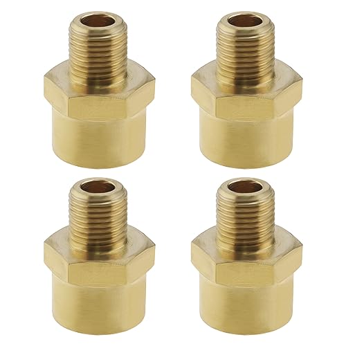 VGOL 4Pcs 1/8inch Male to 1/4inch Female BSP Brass Adapters Pipe Fitting Adapter Brass Thread Converter Accessories for Industrial Applications