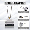 RULLINE Gas Refill Adapter Kit for Camping Stoves - EN417 Lindal Valve Canister Refill Adapter Set for Propane/Isobutane/Butane Gas Tanks - Backpacking Stove Refill Valve with 3 PCS Adapters