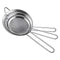 PELLUM Set of 3 Fine Mesh Strainer, Stainless Steel Colander Kitchen Sieve Sifters for Kitchen Food, with Handles, Small Medium Large Size (Silver)