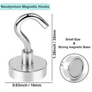 UCINNOVATE Magnetic Hooks Heavy Duty, 24Lbs Neodymium Magnets with Hooks for Refrigerator, 12 Pcs Strong Cruise Hooks for Hanging, Magnetic Hanger for Grill, Toolbox, Storage