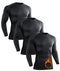 OYGSieg 3 Pack Mens Thermal Shirts Long Sleeve Compression Shirts Athletic Base Layer Top Cold Weather Gear Underwear, 3 Pack(black and Grey), Small