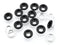 CRAFTMEMORE 100pack 3/16" ID Colored Eyelets Grommets with Washers 5mm Aluminium Eyelet for DIY Craft, Shoes, Bead Cores, Clothes, Leather, Canvas (Black)