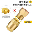 [2-Pack] APLWY 1/2" Female NPT x 1/2" Male NPT Brass Pipe Fitting Reducer Adapter (1/2"M x 1/2"F)