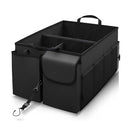 Trunk Organizer for Car SUV Storage with Two Handles and Side Pockets, Foldable, Black (Black)