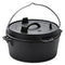 Naturehike Camping Dutch Oven, 4.25Qt Cast Iron Camp Cookware Pot With 2-In-1 Frying Skillet Lid, Pre-Seasoned for Outdoor BBQ Baking Campfire Cooking with Metal Handle Black