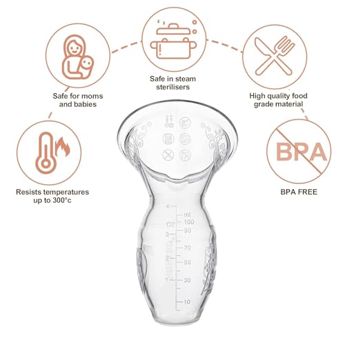 Haakaa Silicone Breastfeeding Manual Breast Pump Milk Pump 100% Food Grade Silicone BPA PVC and Phthalate Free, Clear