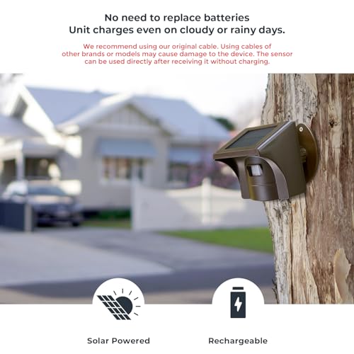 1/2 Mile Long Range Solar Wireless Driveway Alarm Outdoor Weather Resistant Motion Sensor & Detector-Security Alert System-Monitor & Protect Outside Property,No Need to Replace Battery