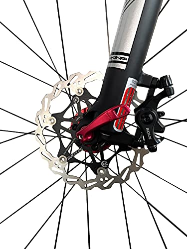 BUCKLOS MTB Bike Disc Brake kit, Mechanical Disc Brakes Aluminum Alloy Caliper for Mountain Bike with 160mm Stainless Steel Rotor/Floating Rotors and is/PM Universal Conversion Adapter (Front+Rear)