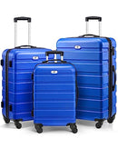 Luggage 3 Piece Sets Hard Shell Luggage Set with Spinner Wheels, TSA Lock, 20 24 28 inch Travel Suitcase Sets, Bright Blue, 3-Piece Set (20/24/28), Fashion