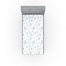 Ambesonne Winter Fitted Sheet Set, Pattern Ornate Snowflake Motifs and Dots Retro Christmas Inspired Repetitive, Decorative Bedding All-Round Elastic Pocket 2 Pcs, Twin XL Size, Pale Grey