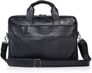 Leather briefcase 18 Inch Laptop Messenger Bags for Men and Women Best Office briefcase Satchel Bag (Black)