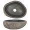 vidaXL Oval-Shaped Wash Basin Natural River Stone Taupe - Sink for Bathroom, Washroom with Polished Inner Surface and Drain Hole