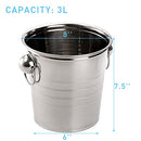 ZENFUN 2 Pack 3 Quart Ice Bucket with Handles, Ice Bucket with Lid, Galvanized Metal Beverage Tub with Handles, Drink and Wine Chiller for Bar, Party, BBQ, Great for Indoor and Outdoor Use