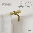 Umbra Cappa Curtain Rod, Includes 2 Matching Finials, Brackets & Hardware, 36 to 66-Inches, Brass