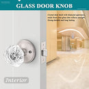 Orger 5 Pack Glass Door Knobs for Hallway and Closet, Crystal Passage Door Knobs with Round Diamond Shape, Non-Locking Interior Door Handles, Round Rosette with Satin Nickel Finish