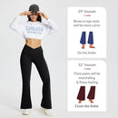 BALEAF Flare Leggings for Women Bootcut Yoga Pants Crossover High Waist Workout Casual Trendy Pants with Pockets Black 29" L