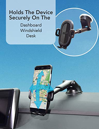 APPS2Car Suction Cup Phone Holder Windshield/Dashboard/Window, Universal Suction Cup Car Phone Holder Mount with Sticky Gel Pad, Compatible with iPhone, Samsung, All Cellphone