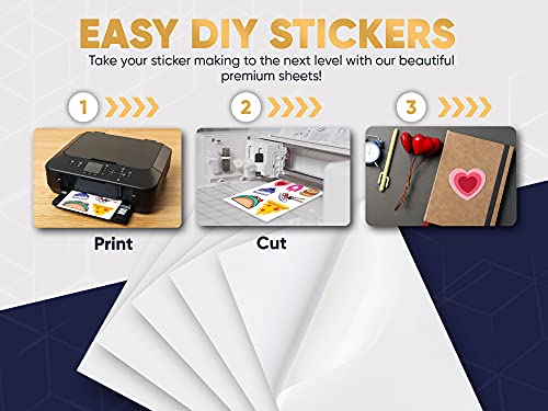 Avarrix Australia A4 Sticker Paper, Paper-Based Matte White, 100 Sheets, Self Adhesive Premium Sticker Paper for Inkjet and Laser Printer, 100gsm Thickness Printable Label Sheets