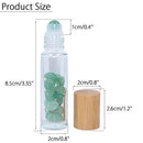 10ml Roll On Bottle For Essential Oils,10 Pack Clear Glass Roller Bottles With Natural Crystal Gemstone Roller Balls Top,Bamboo Lid,Thick Glass Essential Oil Bottles-Healing Crystal Chips Inside