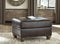 Signature Design by Ashley - Nicorvo Traditional Faux Leather Ottoman w/Nailhead Trim, Coffee Brown 141