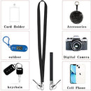 FYY Lanyards for Keys, Pack of 2 Wrist Lanyard and Neck Lanyard for ID Badges Wristlet Strap Keychain Holder Lanyard with 2 Key Rings and 2 Strings Black