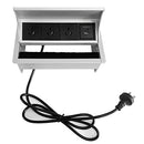 ZESHAN Pull up pop up Power Desk Power Board with Two Angle Opening,3 Power Plugs,1 USB C Charger Port,1.5M Power Extension Cord Silver for Home Office Conference Room