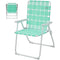 #WEJOY 2 Pack Anti-tip Over Folding Webbed Lawn Chair, Oversized 17-in High Beach Chair for Adults,Aluminum High Seat Camping Chair for Elder Outdoor Garden Park Backyard(Cyan/Grey)