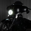 Hogworkz® 7 Inch LED Halomaker™ Headlight - Daymaker Replacement Compatible with Harley Davidson Street Glide Road King Electra Glide Ultra Softail - Black