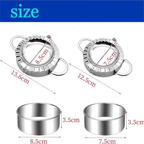 ZHOUHON Set of 2 Ravioli Dumpling Shaper, Ravioli Cookie Cutter, 3Dumpling Shape, Round Cookie Cutter, Ravioli Dumpling Maker Dumpling (2 Pieces)