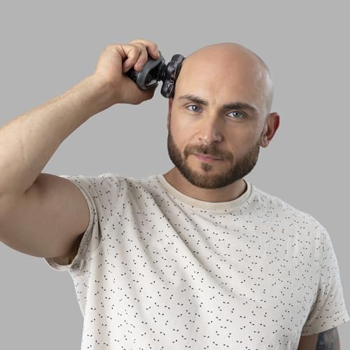Remington RX7 Ultimate Head Shaver, HC7500AU, 5 Different Cutting Heads, Dual Track Blades for Clean and Comfortable Shave, Ergonomic Design Black 1.0 count