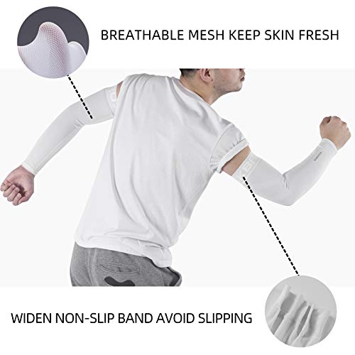 ROCKBROS UV Protection Cooling Arm Sleeves for Men Women UPF 50+ Sun Sleeves to Cover Arm Outdoor Sports Golf Cycling Running Football Basketball