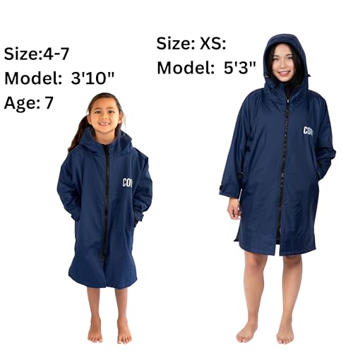 COR Surf Swim Parka | Heavy Warm Surf Jacket for Men, Women and Kids | Water Resistant and Absorbent Terry Towel Lining
