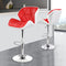 ALFORDSON Bar Stool 2X Adjustable Kitchen Stools Willa Swivel Counter Barstools Red & White Dining Chair in 62-84cm Seat Height for Home Bar Dining Room