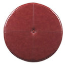 HomePop Round Leatherette Storage Ottoman with Lid, Cinnamon Red Large