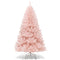 Costway 1.8M Pink Christmas Tree, Artificial Hinged Christmas Tree w/ 617 Tips, Premium Soft PVC Needles, Sturdy Metal Stand, Quick Set Up & Easy Storage, Ideal for Home, Office and Shops