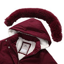 MOERDENG Girl's Outerwear Coats Winter Long Warm Parka Waterproof Lightweight Hooded Puffer Jacket, Claret06, 7-8