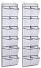 MISSLO Over The Door Shoe Organizer 12 Large Pockets Shoe Storage Rack Holder Mesh Hanging Organiser for Narrow Closet Door with Tidy, White, 2 Pack