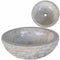 vidaXL Natural Marble Stone Basin - Cream Coloured, 40cm Diameter - Rustic, Round Wash Basin for Bathroom or Washroom - Easy to Clean