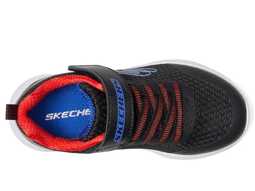 Skechers Boy's Microspec Max Sneaker, Black/Red/Blue, 12 Little Kid