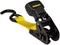 Stanley S10002 Black/Yellow 1" x 10' Ratchet Tie Down Straps - Light Cargo Hauling (1,500 lbs Break Strength), 2 Pack