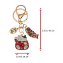 TOYANDONA 2pcs Japanese Lucky Cat Keychain Cute Maneki Neko Key Ring Chinese Fortune Pendants Keychain Bag Purse Charm Ornament for Wealth Gifts Blue Red