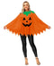 Women Pumpkin Poncho For Halloween Costume Adult Funny Printed Cosplay Cloak Cape Orange