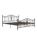 DHP Bombay Metal Platform Bed with Parisian Style Headboard and Footboard, Adjustable Base Height for Underbed Storage, No Box Spring Needed, King, Bronze