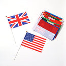 100 Countries Flags,International Country Stick Flag Small Mini Hand Held Round Top on Stick,World countries on every continent Flag,World Cup Sports Events International Festival.