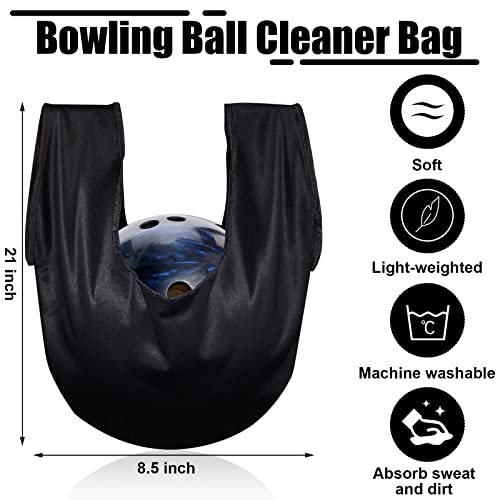 Zhanmai 4 Pcs Bowling Accessories Kit Bowling Shoe Covers Non Slip Bowling Ball Seesaw Bowling Ball Cleaning Pad Microfiber Bowling Ball Shammy Leather Towel (Medium)