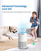 RENPHO Air Purifier for Home Large Room, True HEPA & Activated Carbon Filter, Quiet Air Cleaner, 3 Timers, Child Lock, Night Light, Filter Change Reminder, Removes Pet Dander Allergies Smoke Pollen