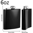 Hip Flasks for Liquor for Men Women 10 pcs Black 6OZ Hip Flask with Silver lid for Wedding Party Groomsman Bridesmaid Birthdays Gift