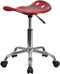 (Wine Red) - Flash Furniture LF-214A-WINERED-GG Vibrant Wine Red Tractor Seat and Chrome Stool