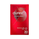 Durex Thin Feel Latex Condoms Regular Fit, Pack of 30