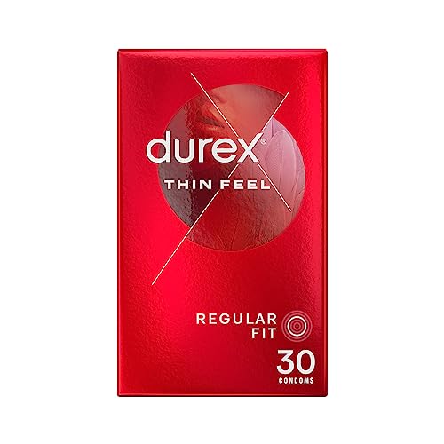 Durex Thin Feel Latex Condoms Regular Fit, Pack of 30